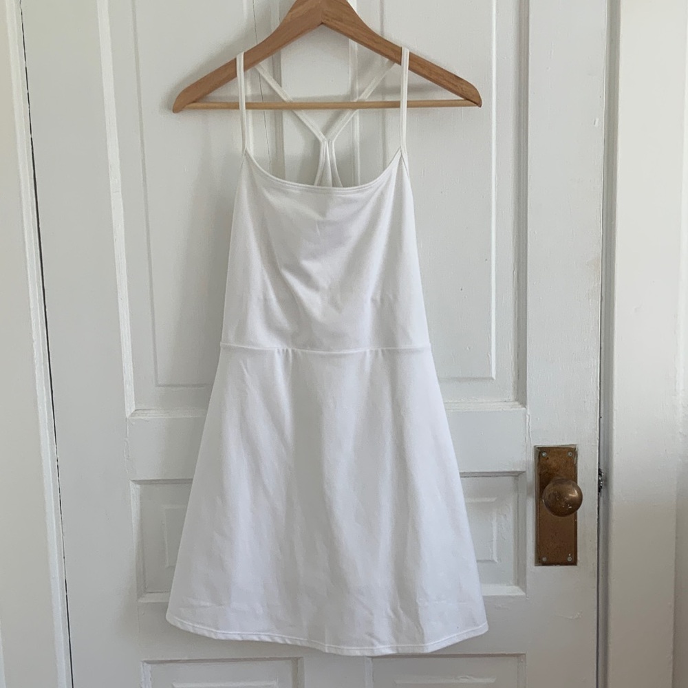 GapFit White Strappy A-Line Dress built in shorts